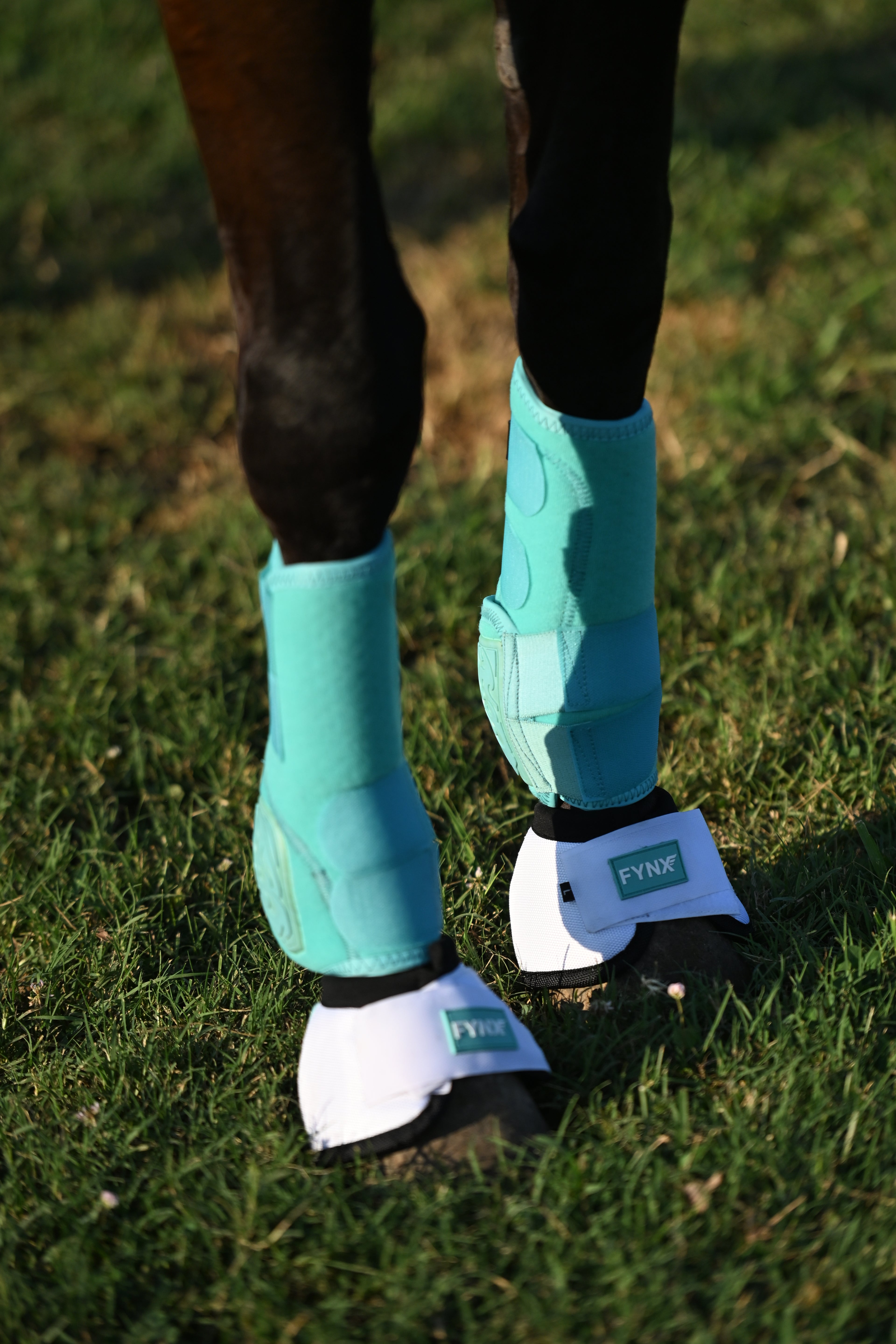 FYNX™ Bell Boots - White with Turquoise (black trim)