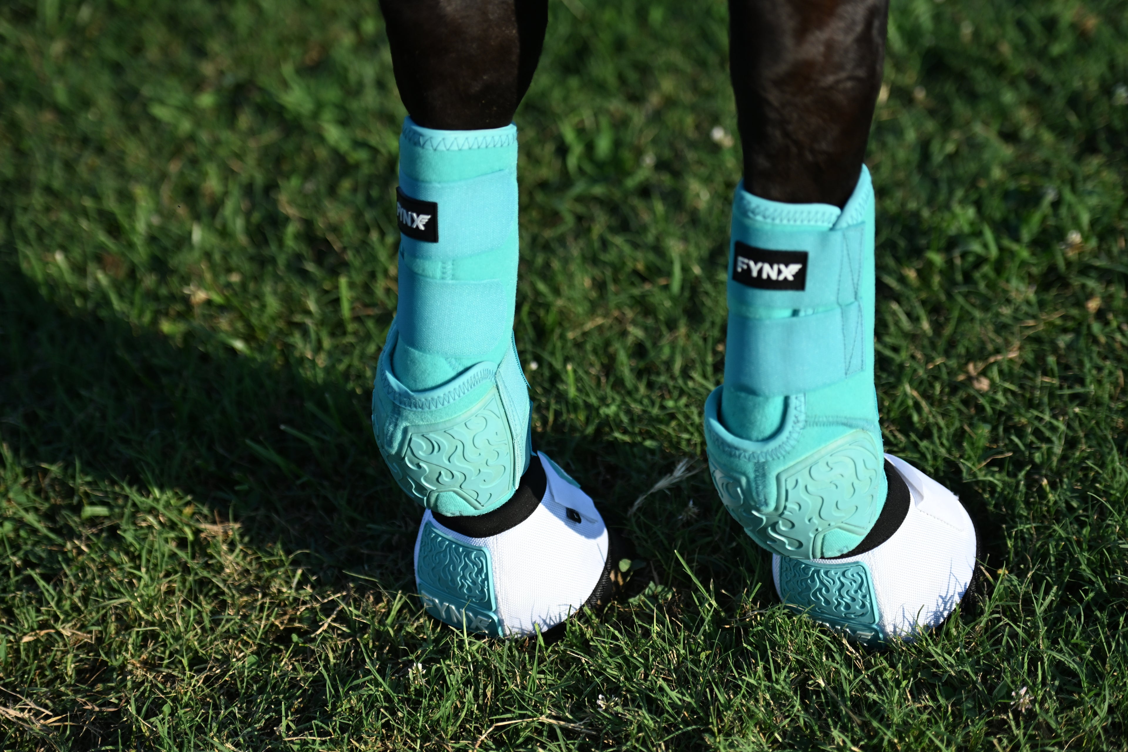 FYNX™ Bell Boots - White with Turquoise (black trim)