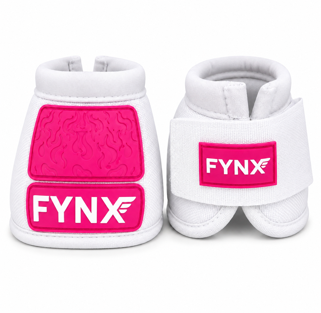 FYNX™ Bell Boots - White with Hot Pink