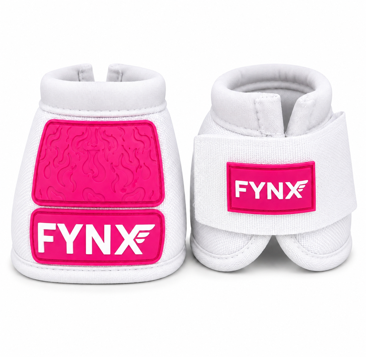 FYNX™ Bell Boots - White with Hot Pink