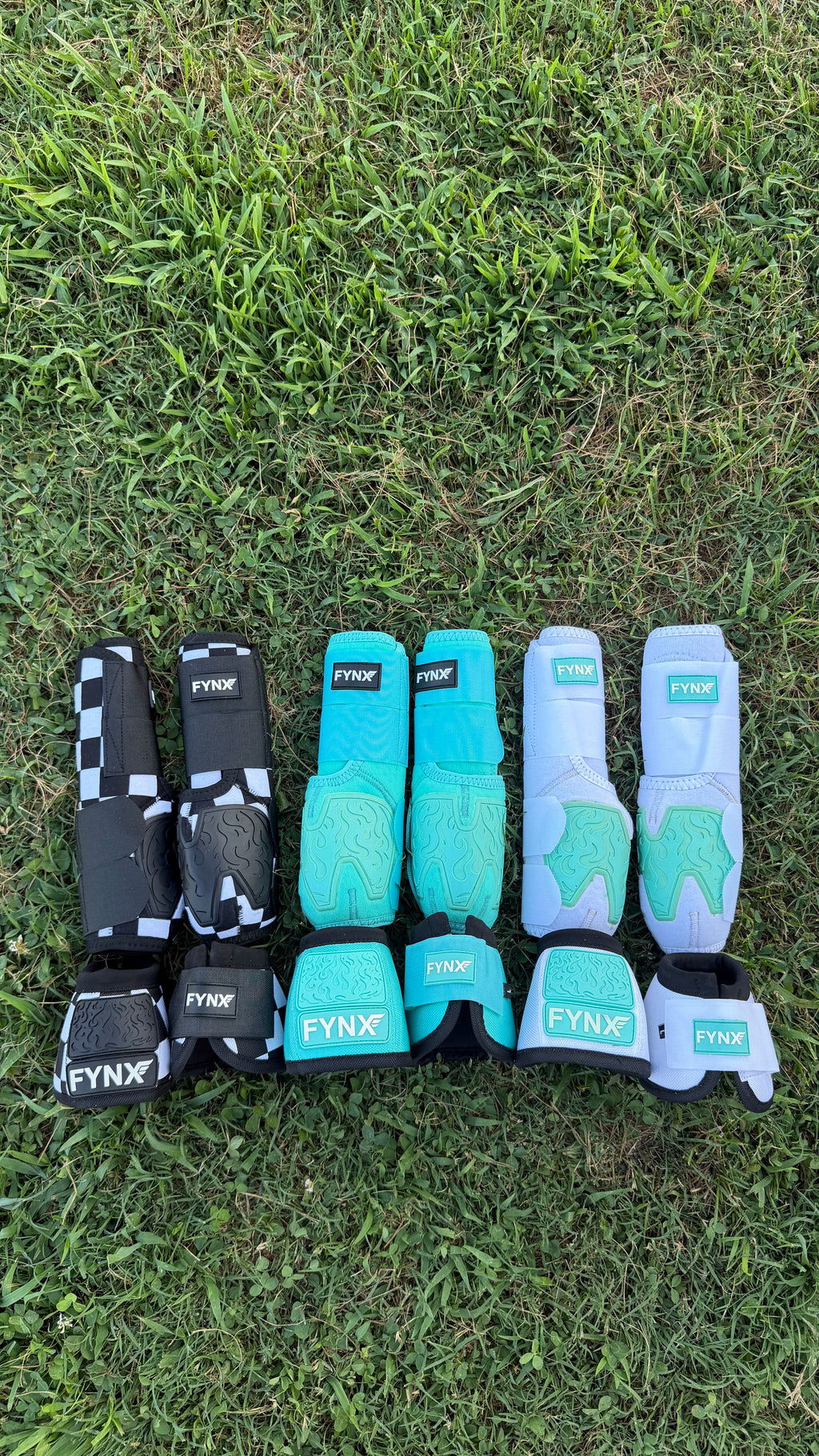 FYNX™ Bell Boots - White with Turquoise (black trim)