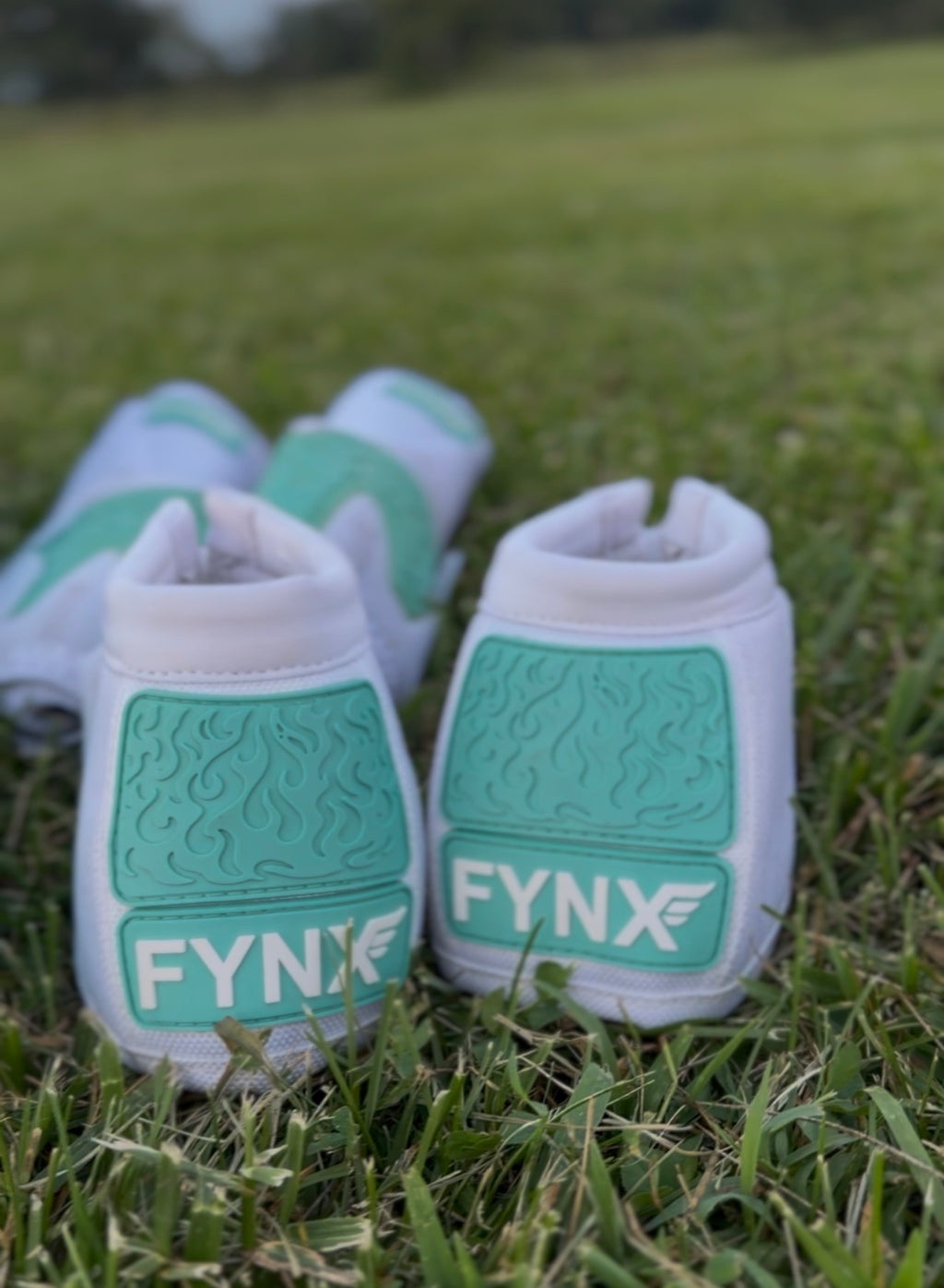 FYNX™ Bell Boots - White with Turquoise