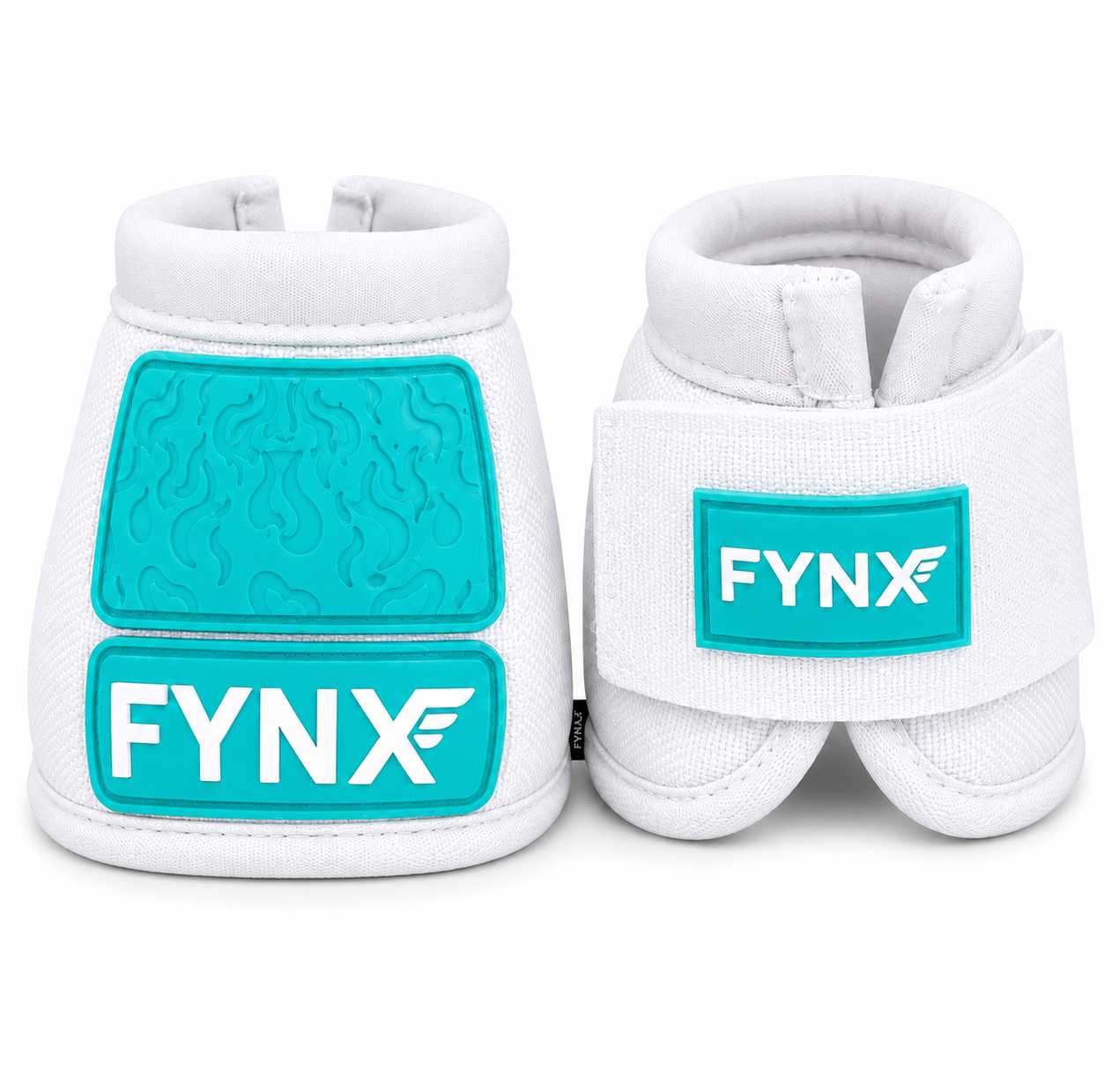 FYNX™ Bell Boots - White with Turquoise