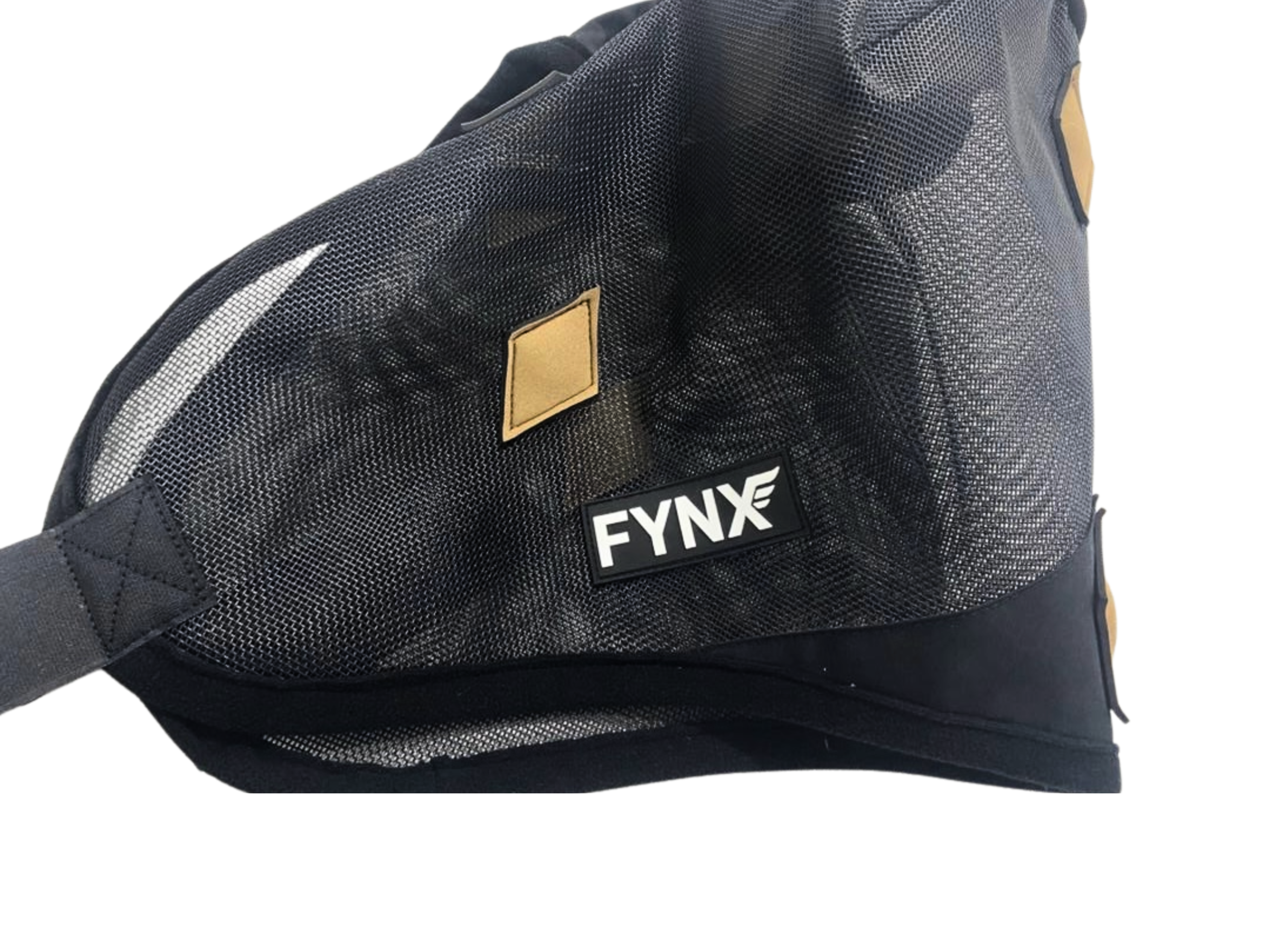 Fynx Flow Luxury Fly Mask — Magnetic & Ceramic Therapy (Black & Gold)
